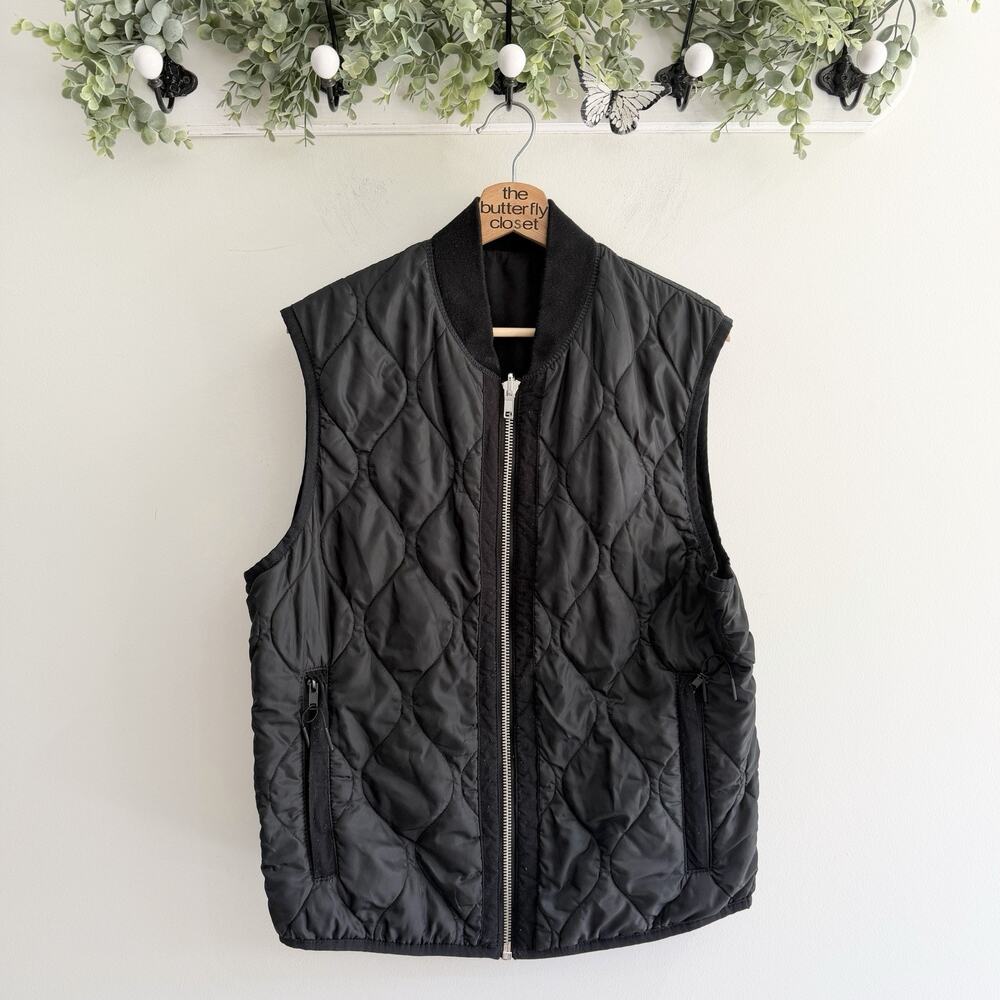 Womens Abercrombie & Fitch Quilted Reversible Full Zip Vest Medium 20-5884